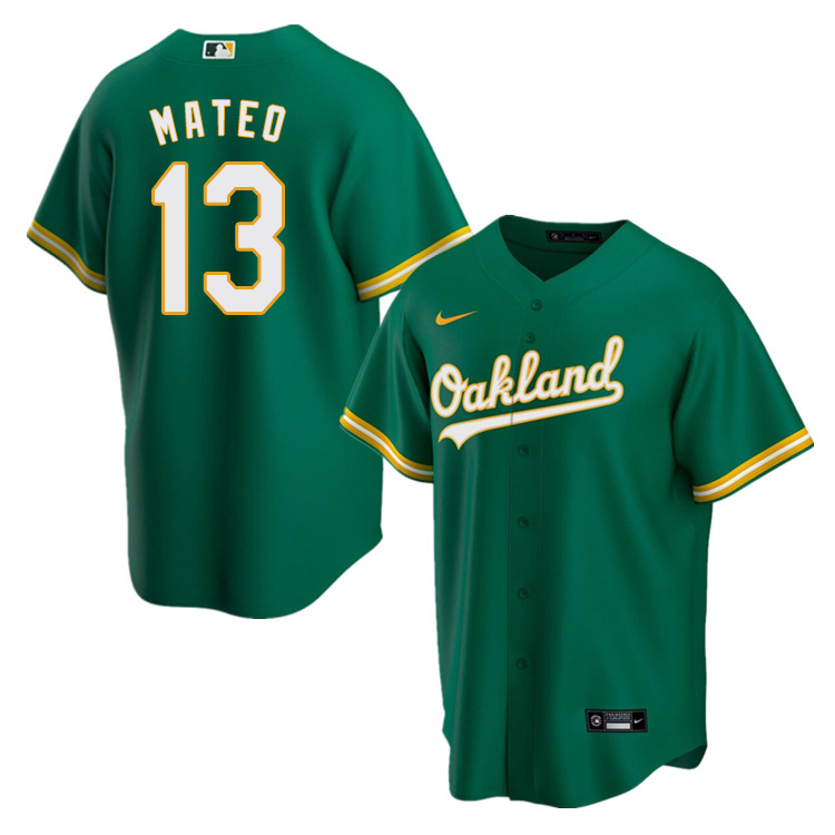 Nike Men #13 Jorge Mateo Oakland Athletics Baseball Jerseys Sale-Green